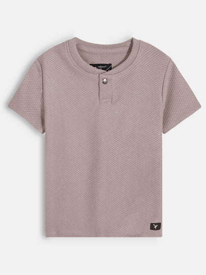 Boys Henley Neck Brown T-Shirt