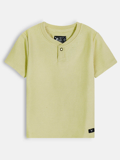 Boys Henley Neck Green T-Shirt