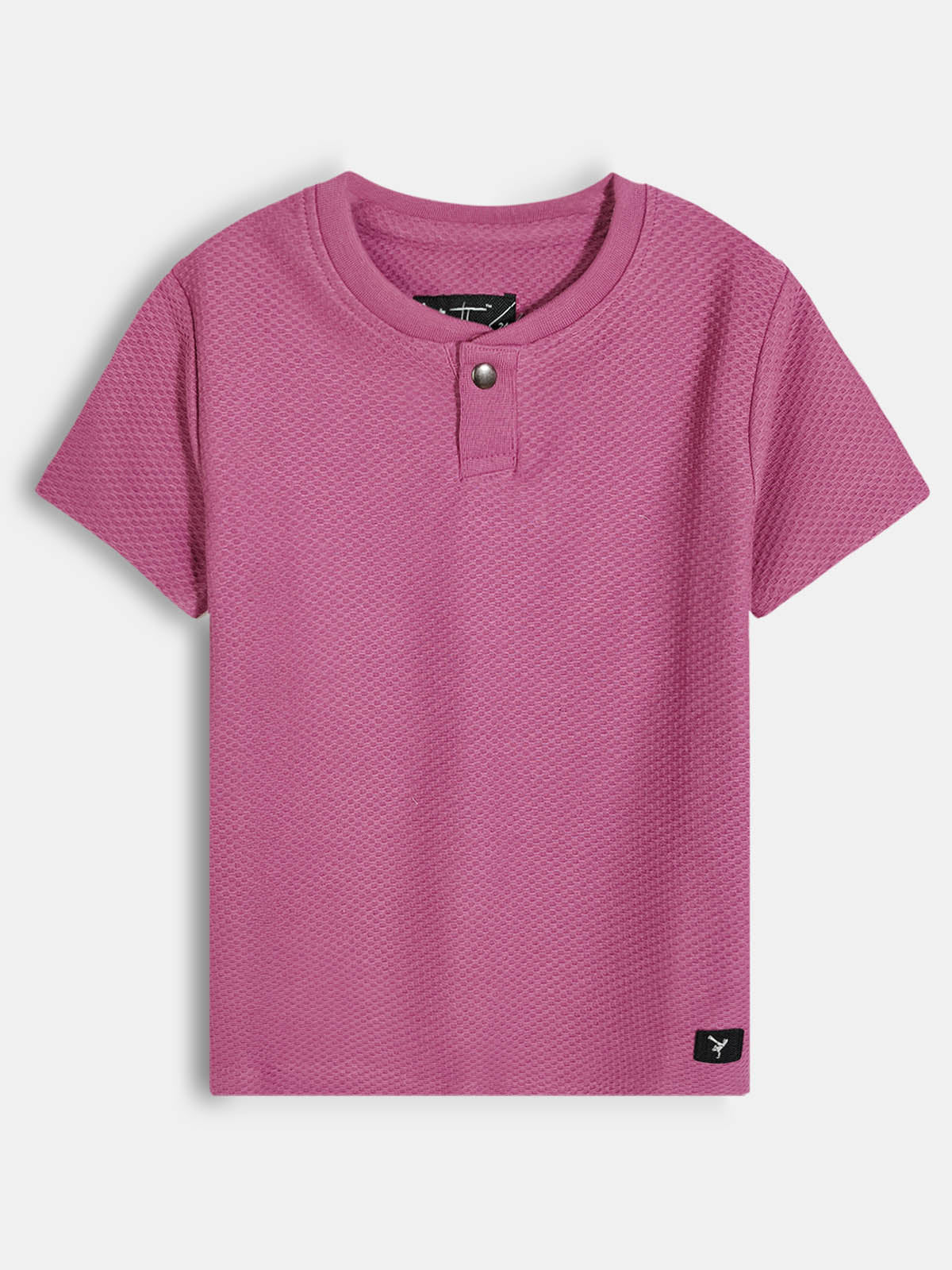 Boys Henley Neck Maroon T-Shirt