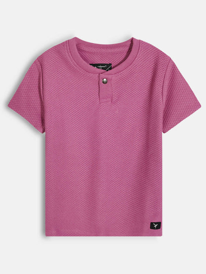 Boys Henley Neck Maroon T-Shirt