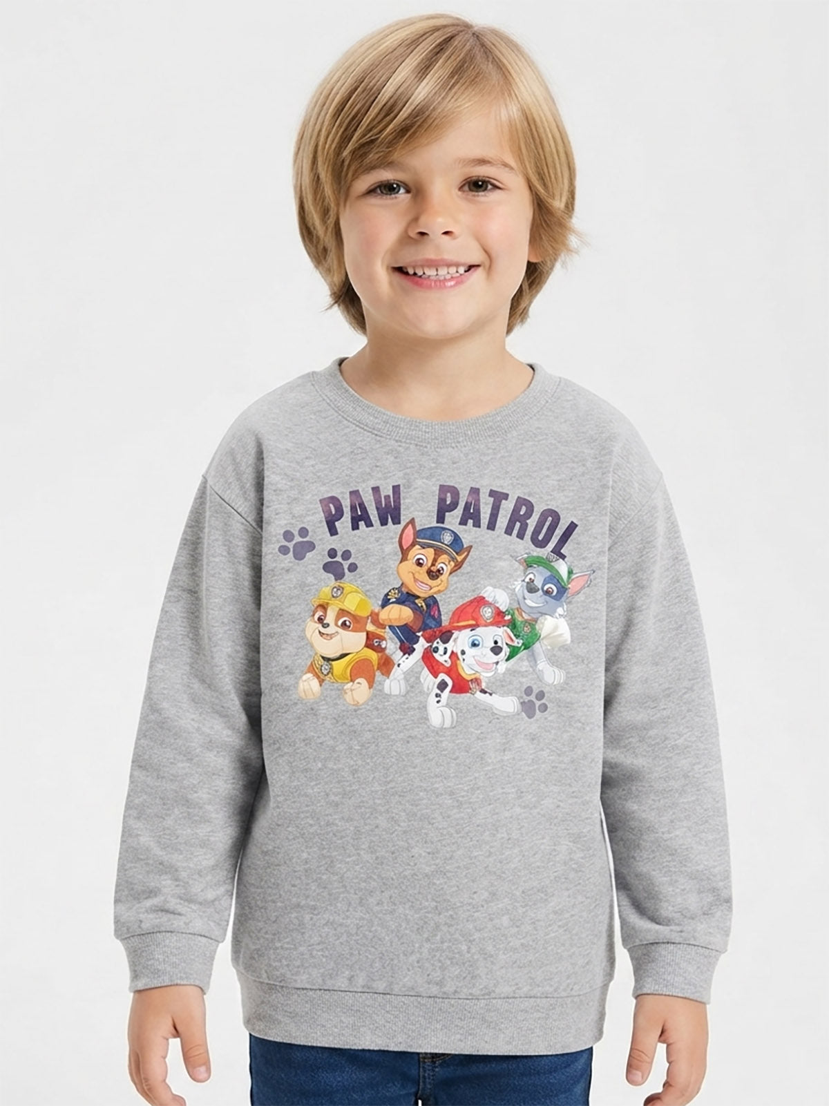 Boys Grey Melange Sweatshirt