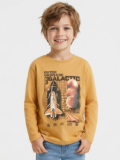 Boys Long Sleeve Yellow T-Shirt