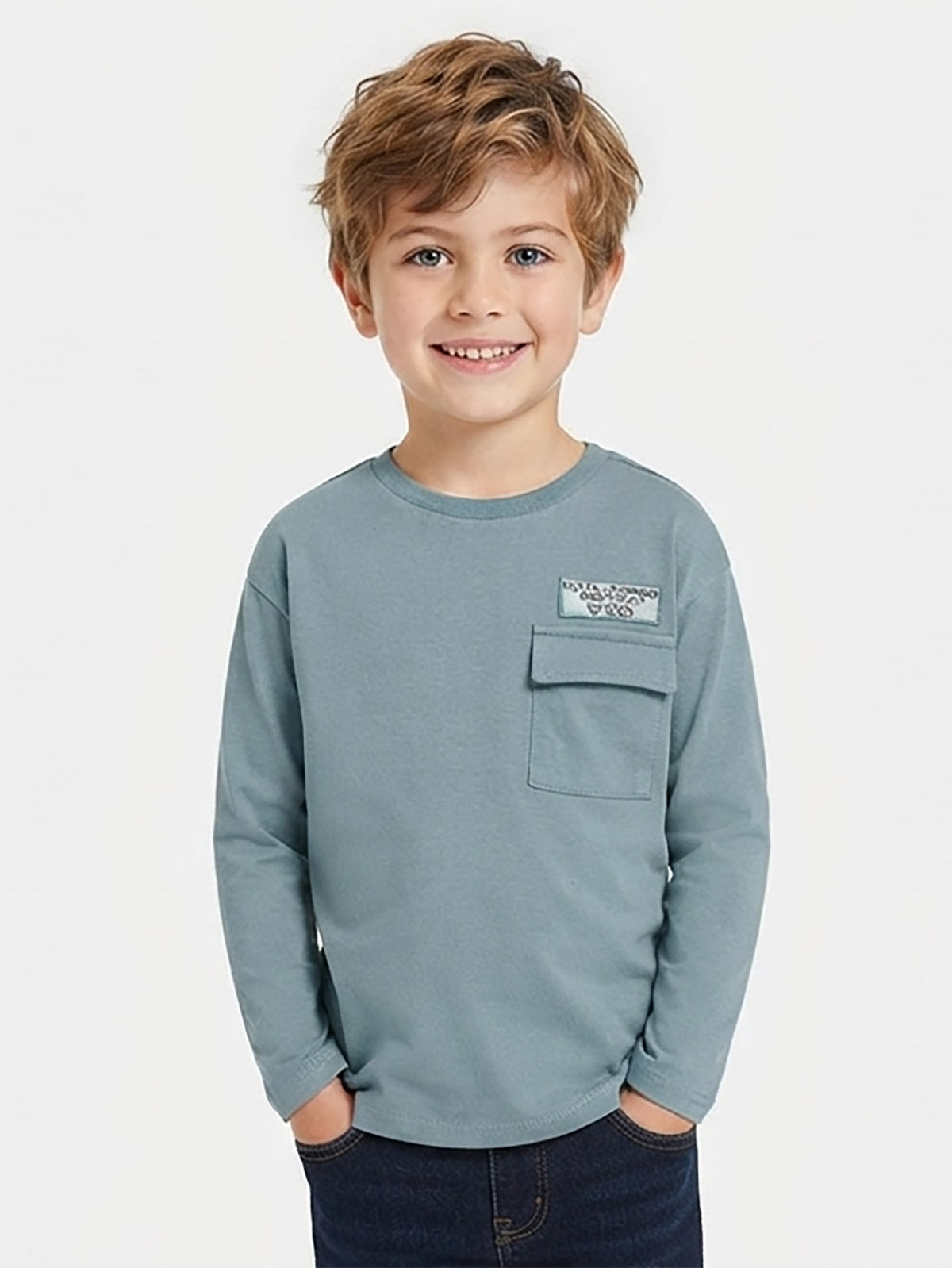 Boys Long Sleeve Teal T-Shirt