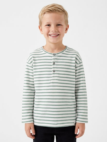 Boys Henley Neck Textured T-Shirt