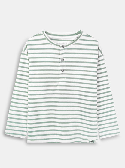Boys Henley Neck Textured T-Shirt