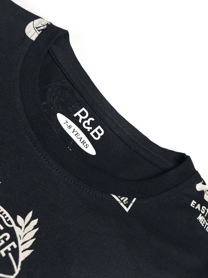 Boys Printed Navy T-Shirt