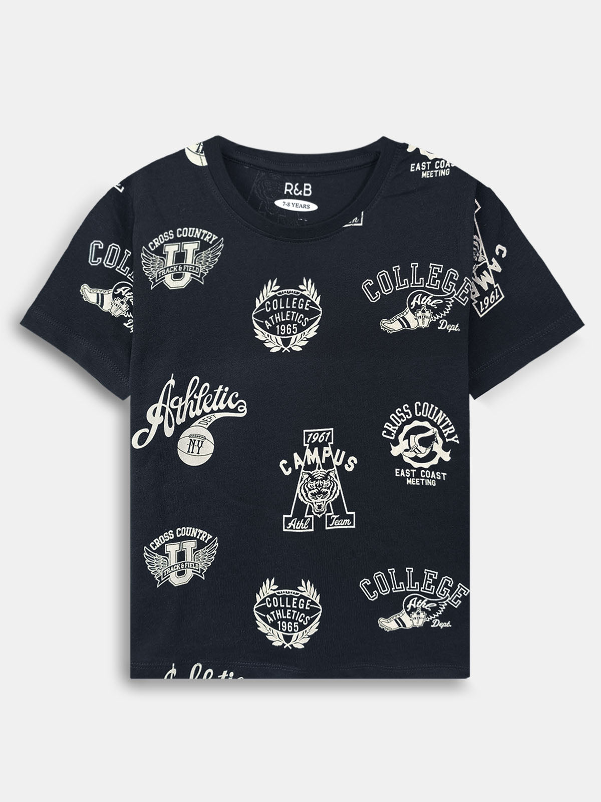Boys Printed Navy T-Shirt