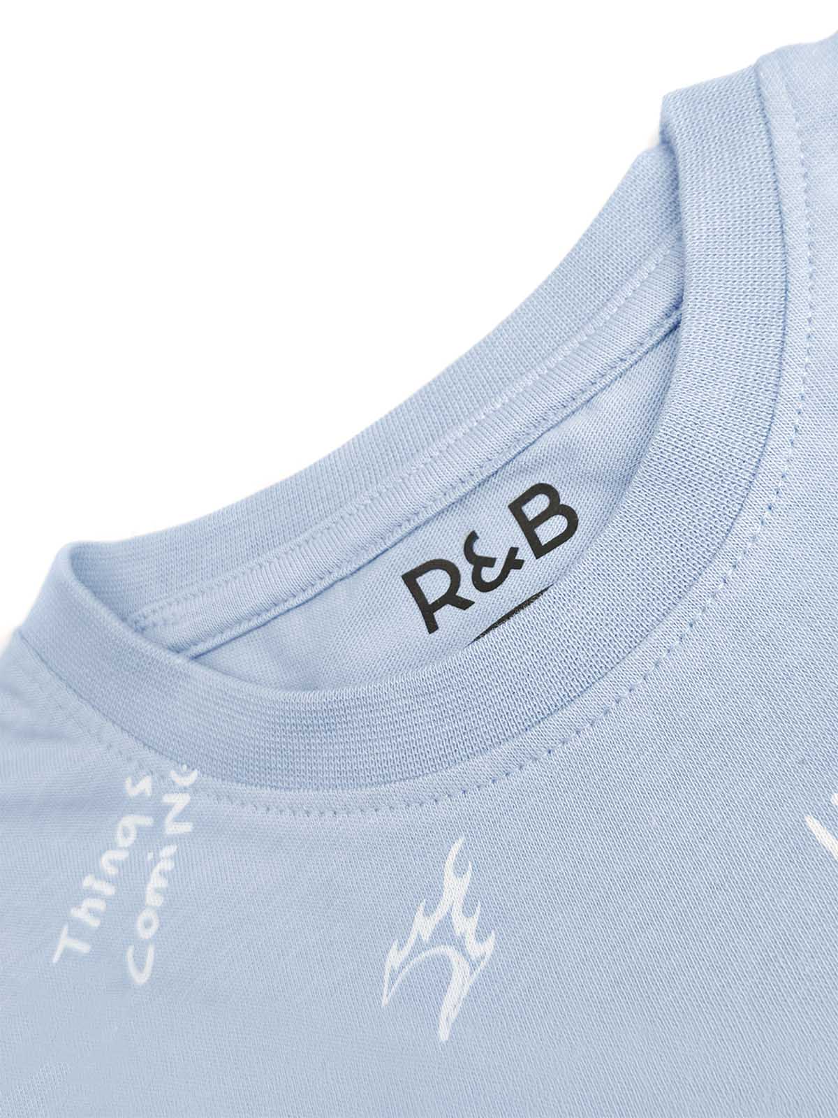Boys Printed Blue T-Shirt