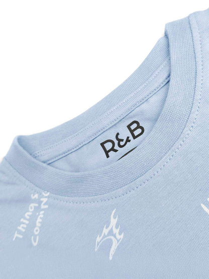 Boys Printed Blue T-Shirt