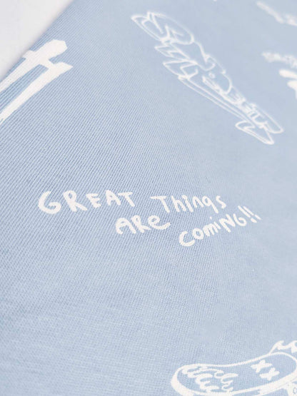 Boys Printed Blue T-Shirt