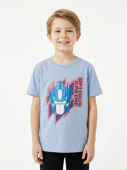 Boys Printed Blue T-Shirt