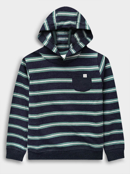 Boys Striped Hooded Sweatshirt