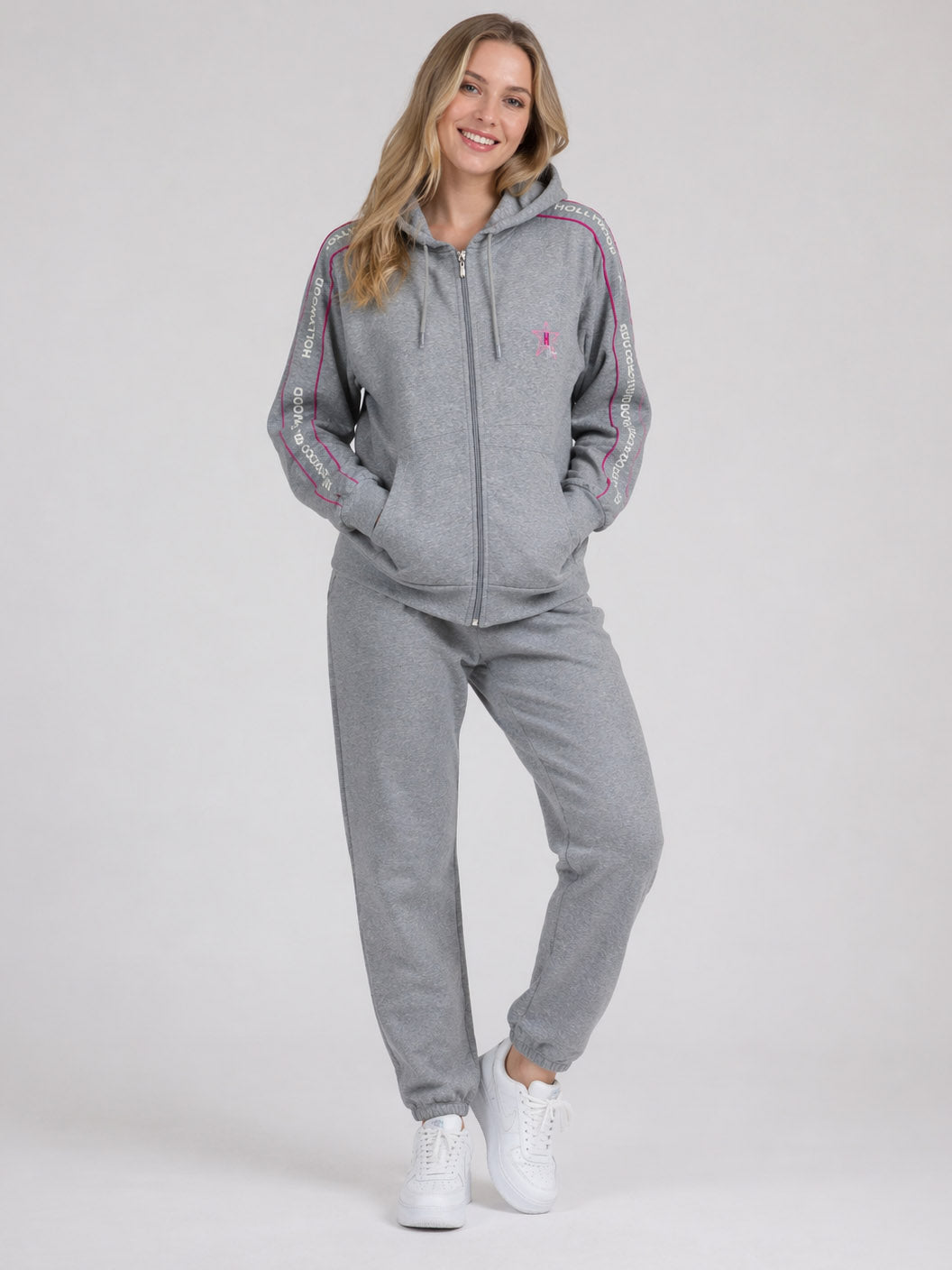 Womens Jogging Set Sweatshirt and Jogger Grey Star