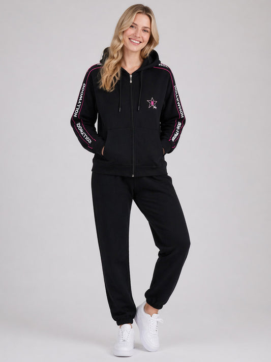 Womens Jogging Set Sweatshirt and Jogger Black Star