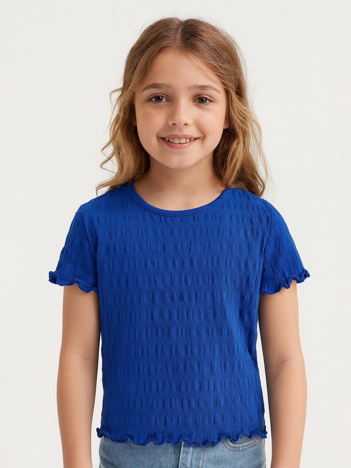 Girls Smocked Blue Top