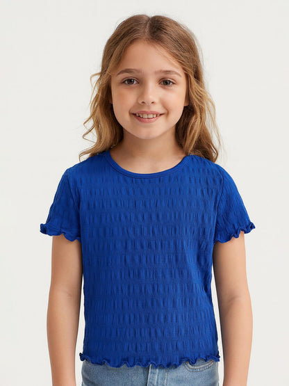 Girls Smocked Blue Top