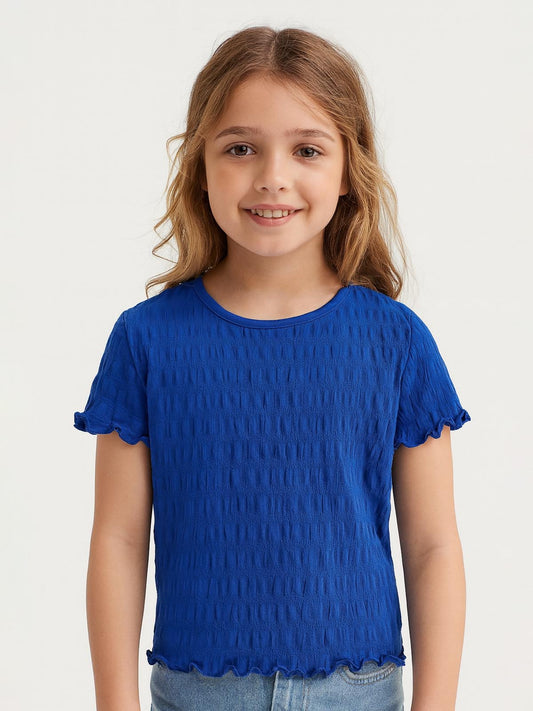 Girls Smocked Blue Top