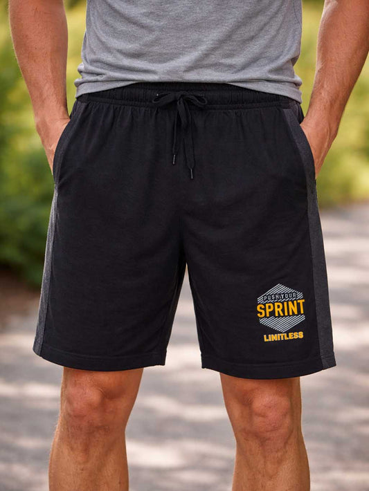 Mens Summer Panel Shorts Black