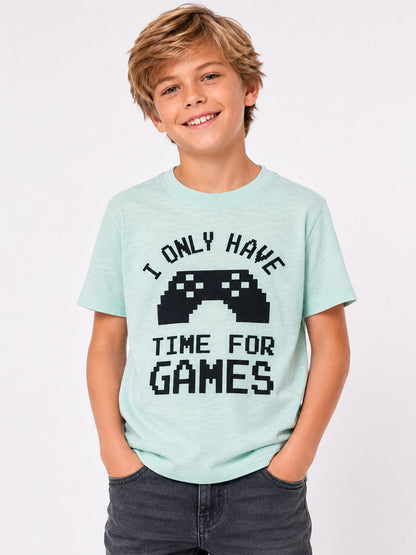 Boys Printed T Shirt Mint