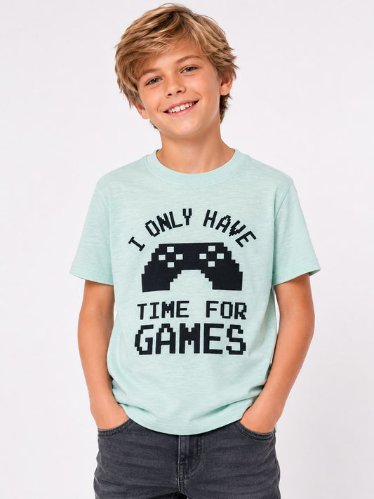 Boys Printed T Shirt Mint