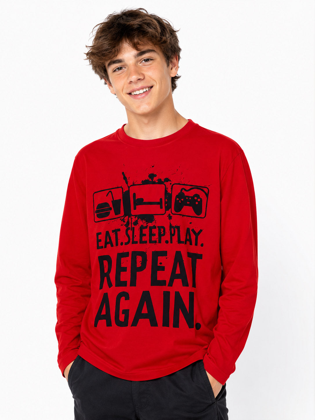 Boys Long Sleeve Printed T Shirt