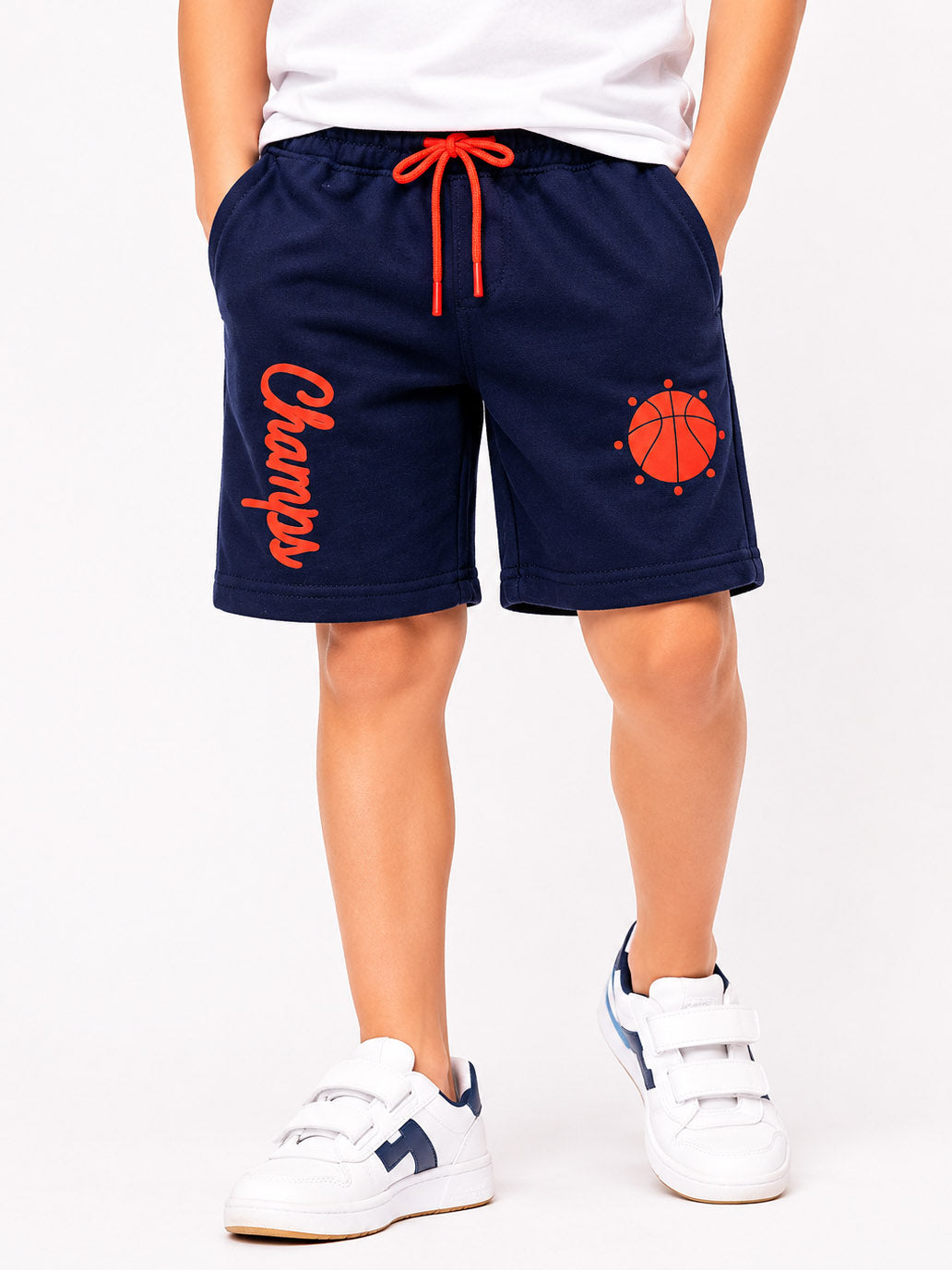 Boys Fleece Knit Blue Navy Shorts