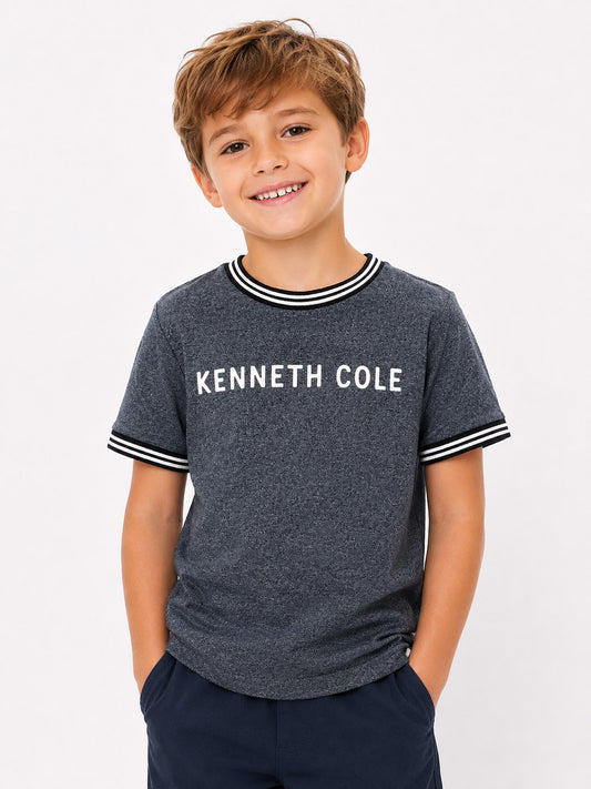Boys Black Melange T Shirt