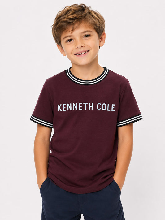 Boys Burgundy Melange T Shirt