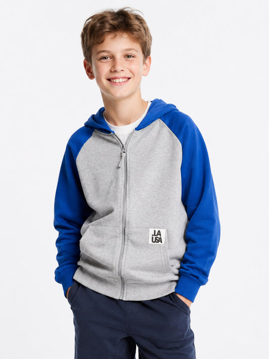 Boys Hooded Full Zipper Sweatshirt