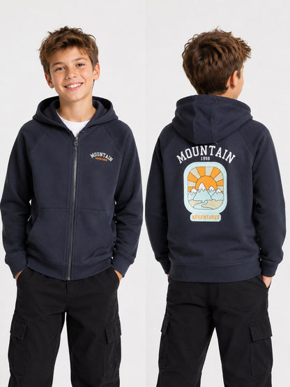 Boys Full Zipper Sweatshirt Grey