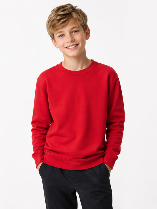 Boys Red Pullover Fleece Sweatshirt
