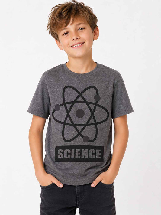Boys Dark Grey Printed T-Shirt