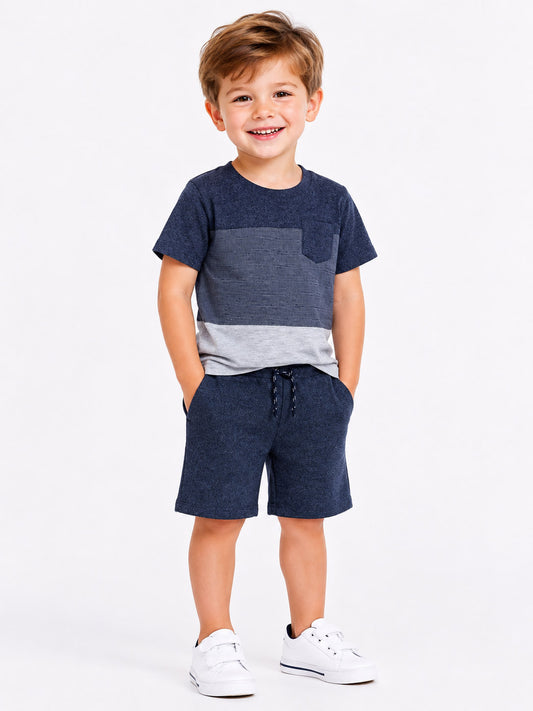 Boys Printed 2 PC Sets Denim