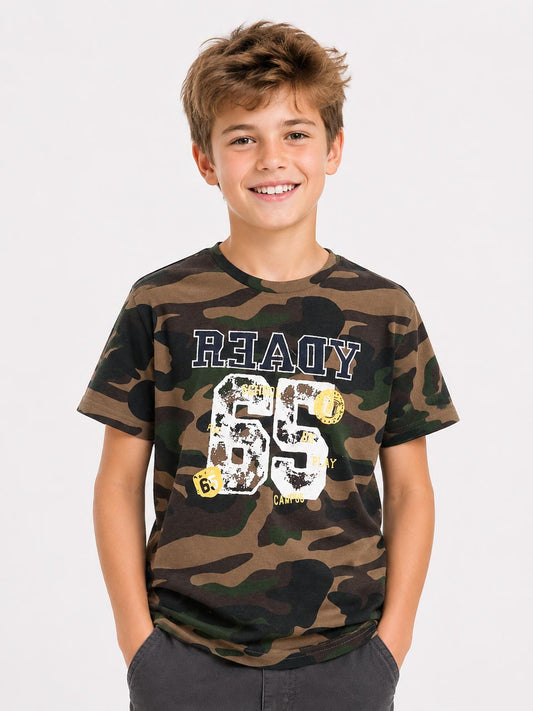 Boys Camo Printed T Shirt