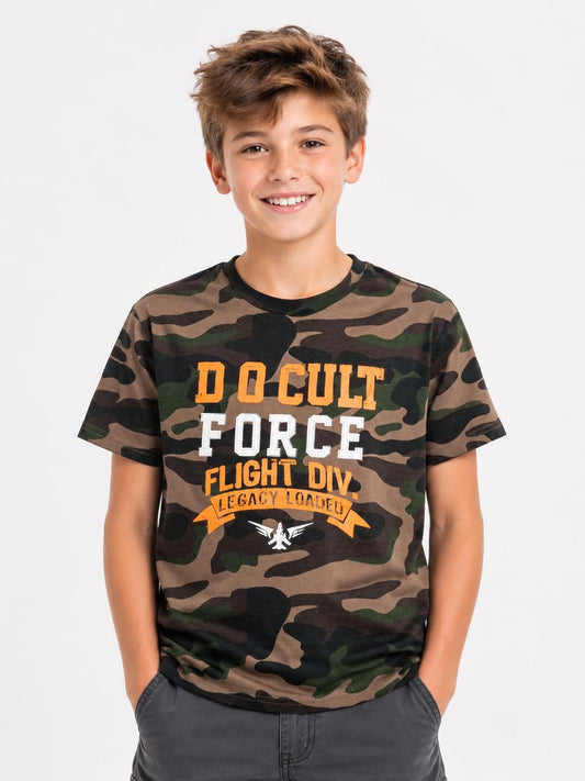 Boys Camo Printed T Shirt