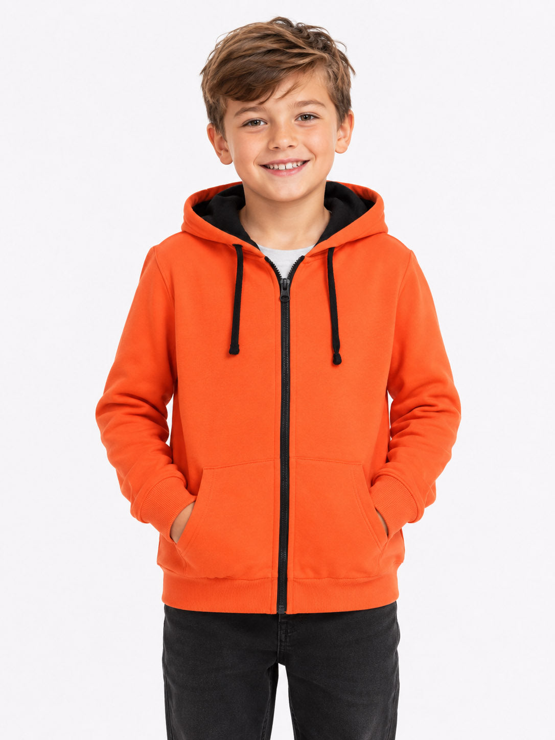 Boys Hooded Full Zipper Sweatshirt