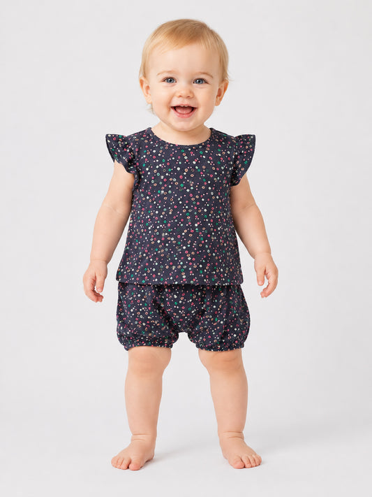 Baby Girls Printed Coverall