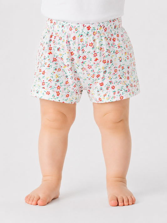 Baby Girls Whit AOP Knit Shorts