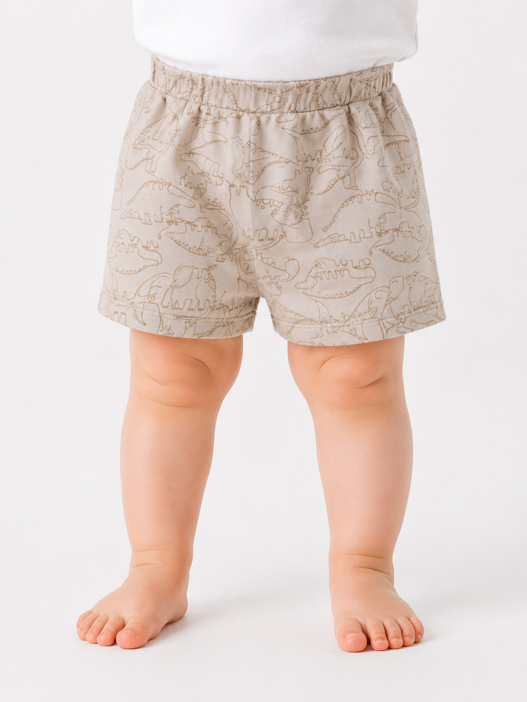 Baby Boys Ecru AOP Knit Shorts