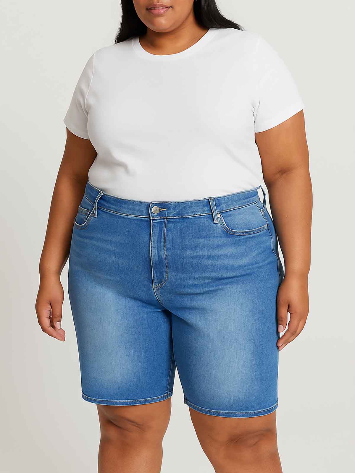 Ladies Oversize Denim Bermuda Short