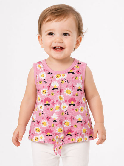 Baby Girls Tie Feature Top