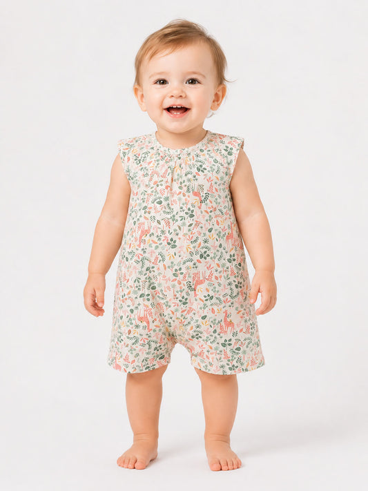 Baby Girls Printed Dungaree