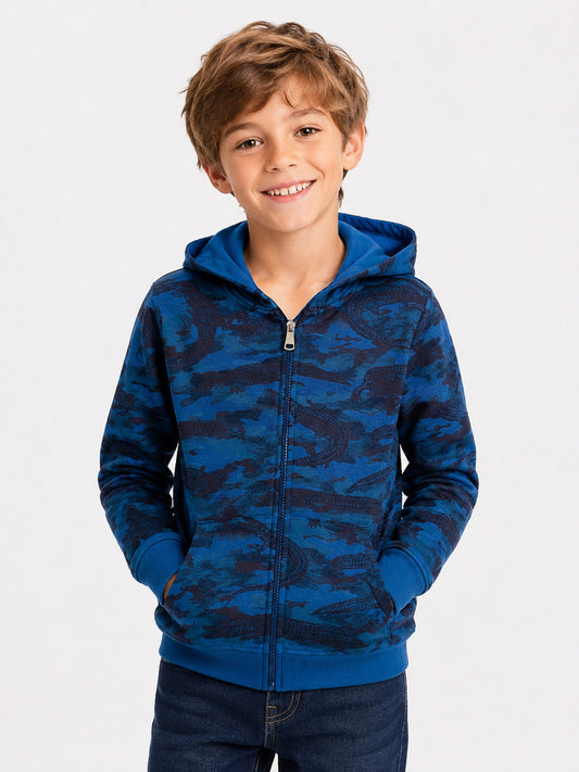 Boys Hooded Full Zipper Sweatshirt