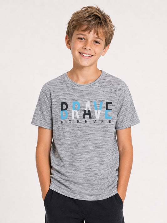 Boys Grey Slub T Shirts