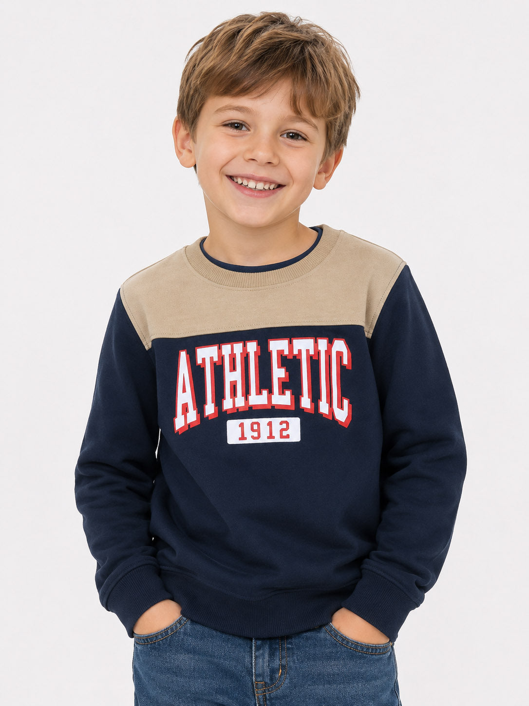 Boys Cut n Sew Pullover Sweatshirt