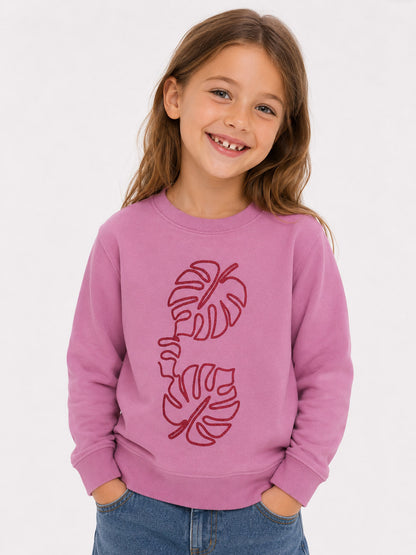 Girls Pink Fleece Pullover Sweatshirt