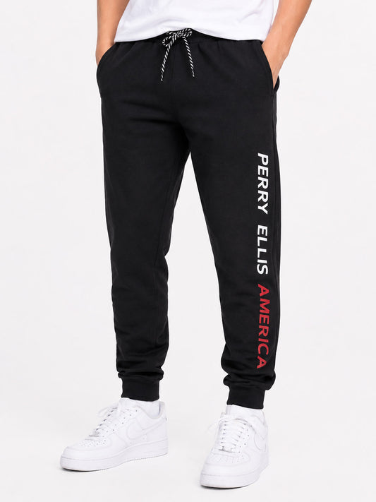 Boys Printed Black Jogger