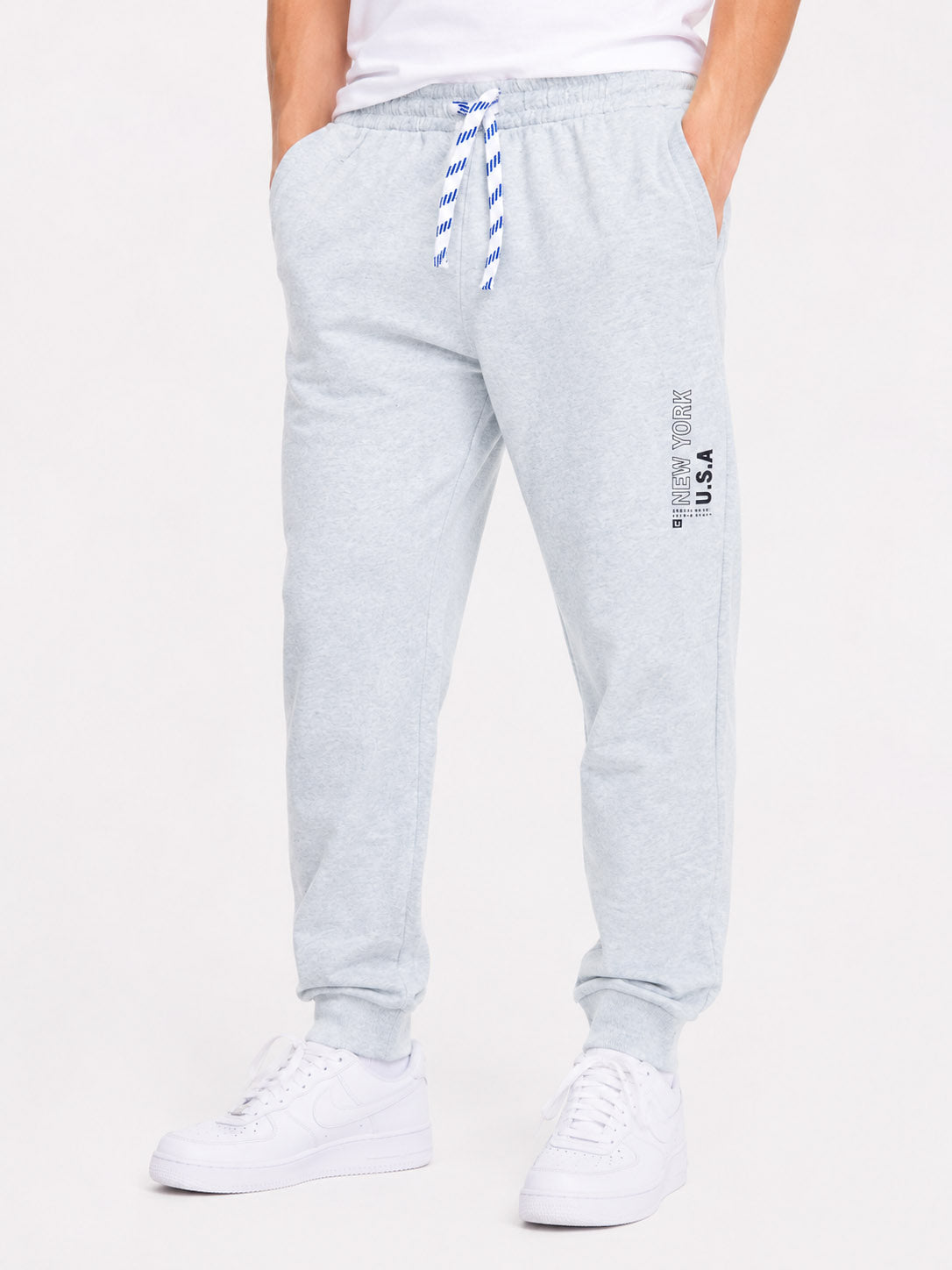 Boys Printed Fleece Grey Jogger