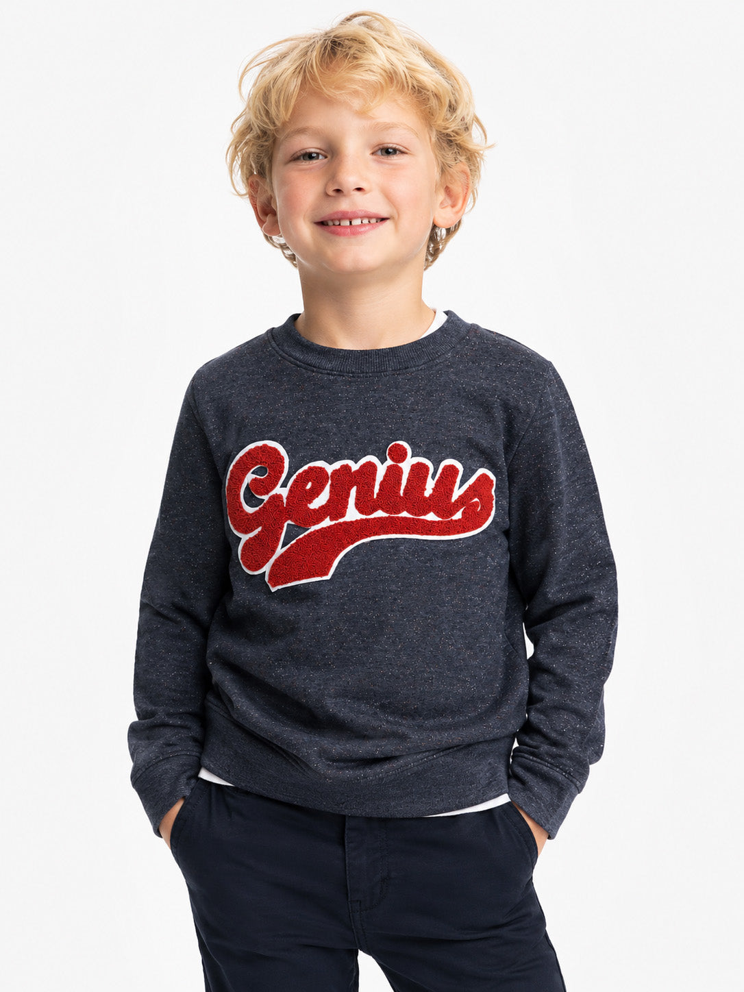 Boys Fleece Applique Pullover Sweatshirt