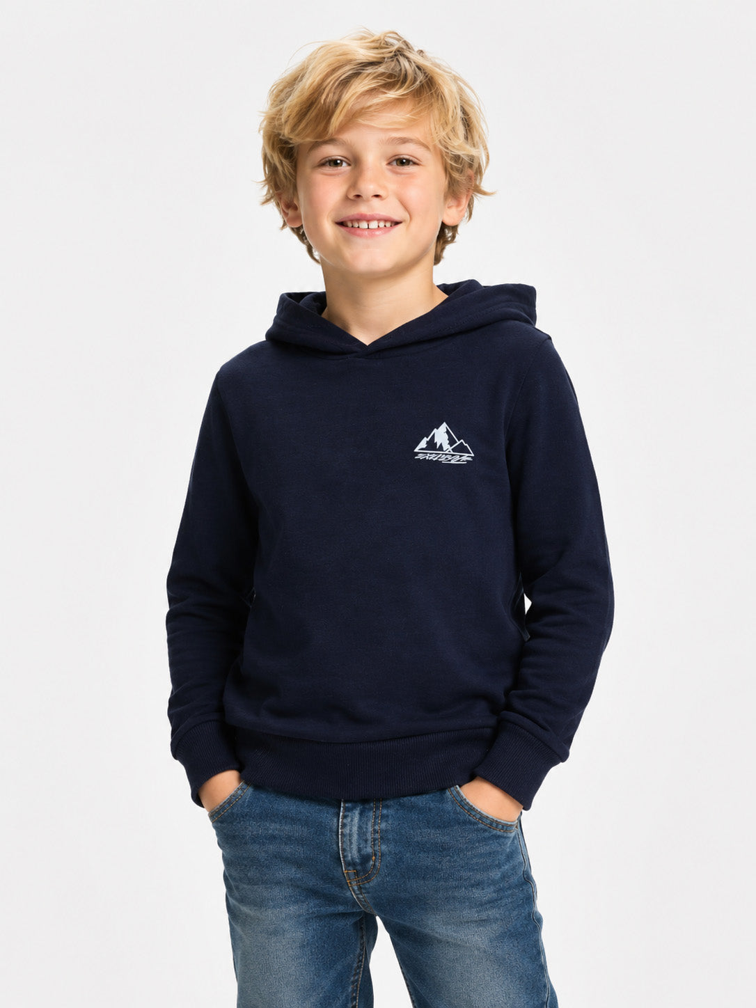 Boys Hooded Pullover Navy Sweatshirt